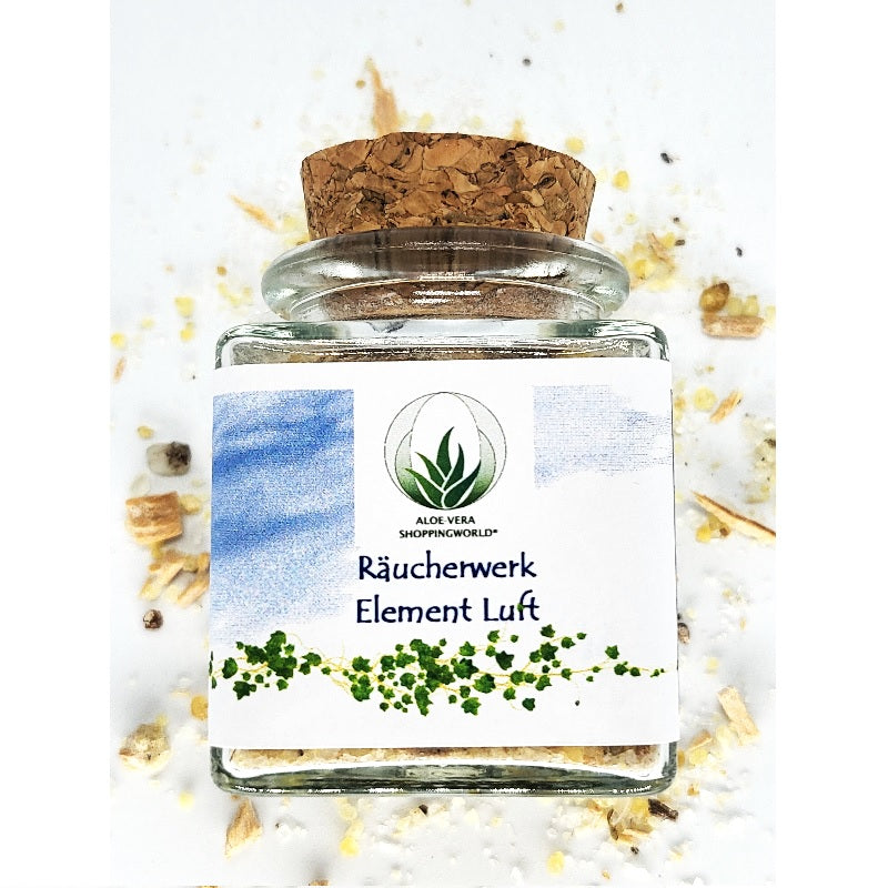 Glas mit Räuchermischung Element Luft
