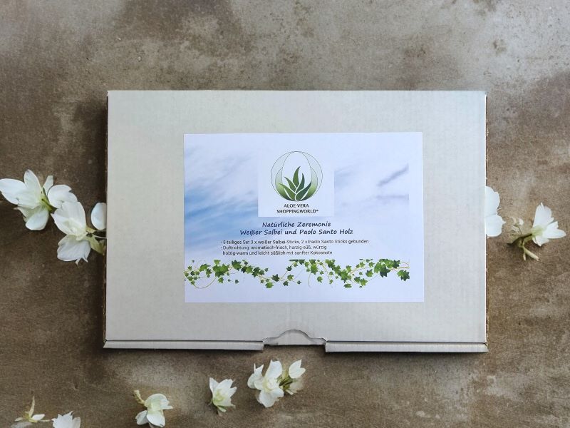Räucherset "Natürliche Zeremonie" Weißer Salbei Sticks und Paolo Santo Holz