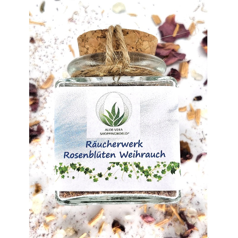 Räucherwerk "Rosenblüten Weihrauch" Glas 50 ml