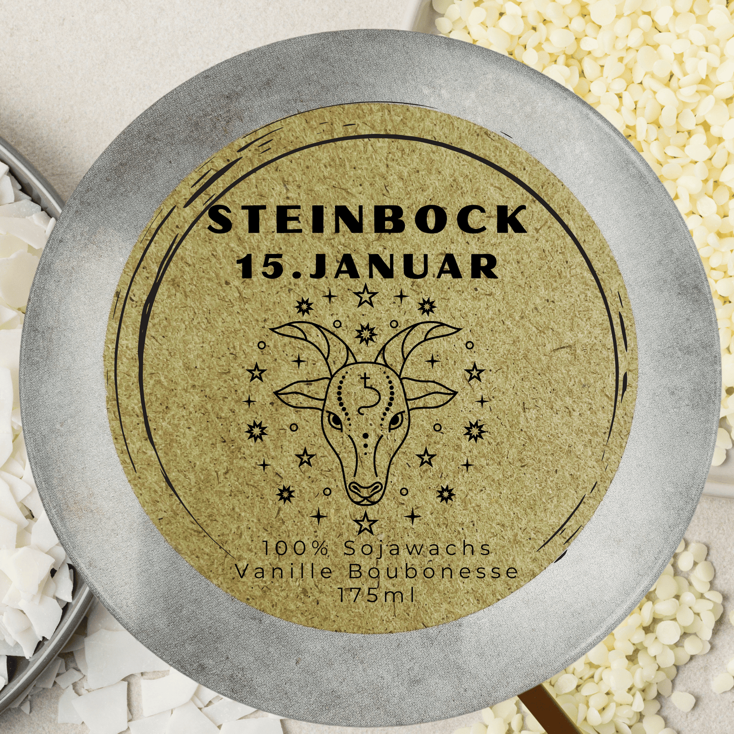 Sternzeichen Steinbock Duftkerze - Handgemachte Sojawachs-Kerze - Personalisiertes Astrologie-Geschenk